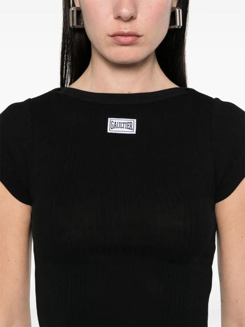 Jean Paul Gaultier logo-patch T-shirt - Black