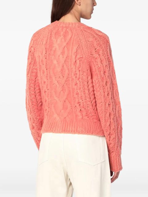 MARANT ÉTOILE cable-knit buttoned cardigan - Pink
