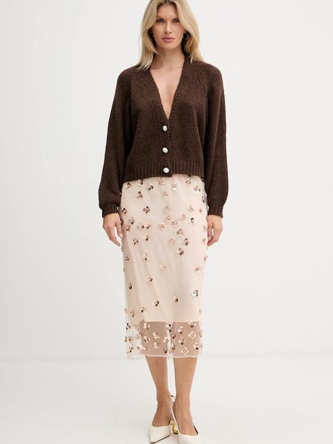 Forte Forte spódnica kolor beżowy midi prosta 14356.myskirt