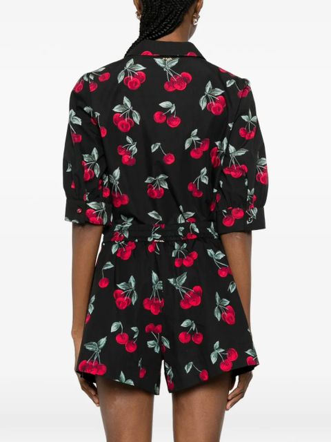 TWINSET cherry-print button-fastening shirt - Black
