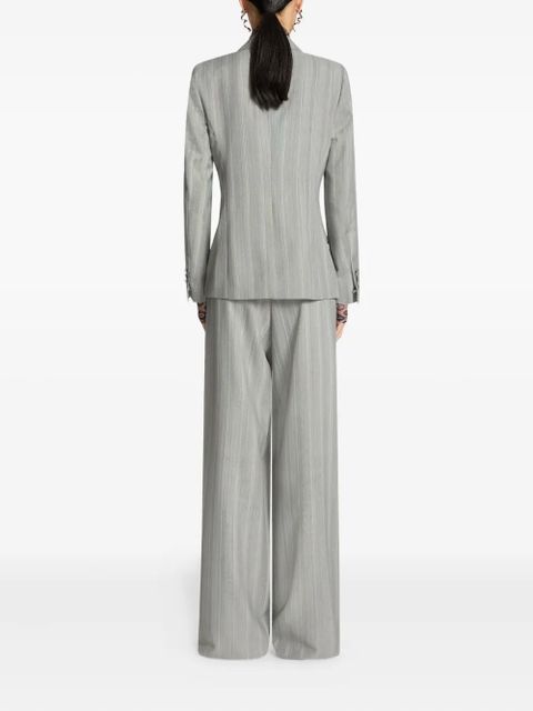 DRIES VAN NOTEN pinstripe double-breasted blazer - Green