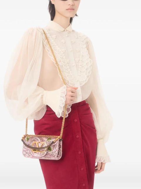 Valentino Garavani Locò small embroidered shoulder bag - Pink - zdjęcie produktu nr 2