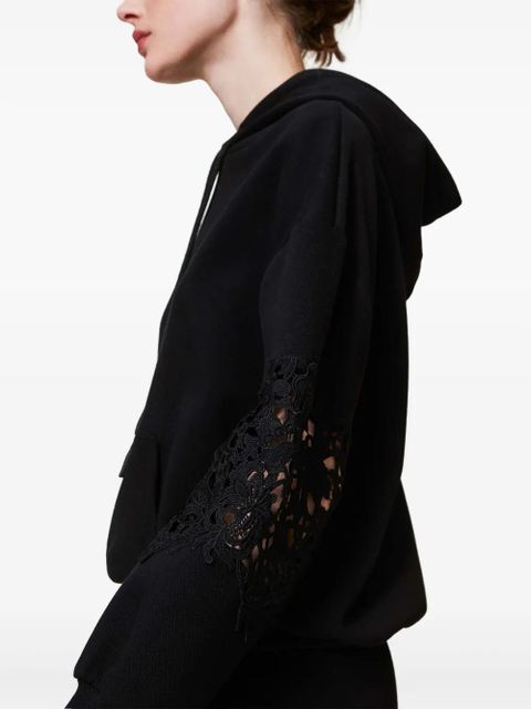 TWINSET macramé-detailing hoodie - Black