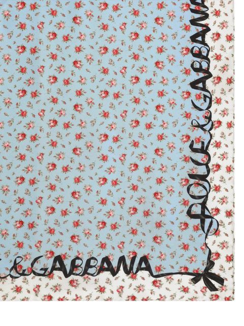 Dolce & Gabbana floral-print scarf - Blue - zdjęcie produktu nr 2