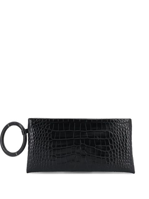 TOM FORD crocodile-effect ring-handle clutch bag - Black - zdjęcie produktu nr 1