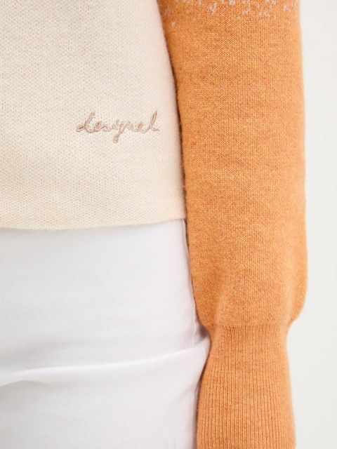 Desigual sweter z domieszką wełny FAMA damski kolor beżowy 25WWJF24