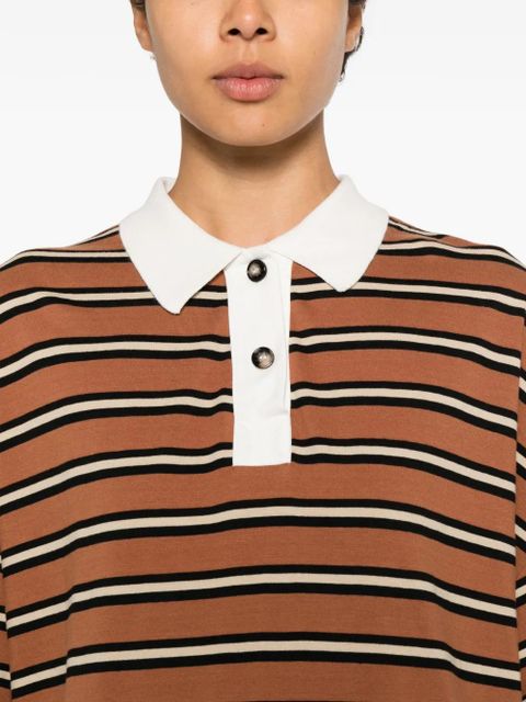 Nanushka Farid fringed striped midi dress - Brown