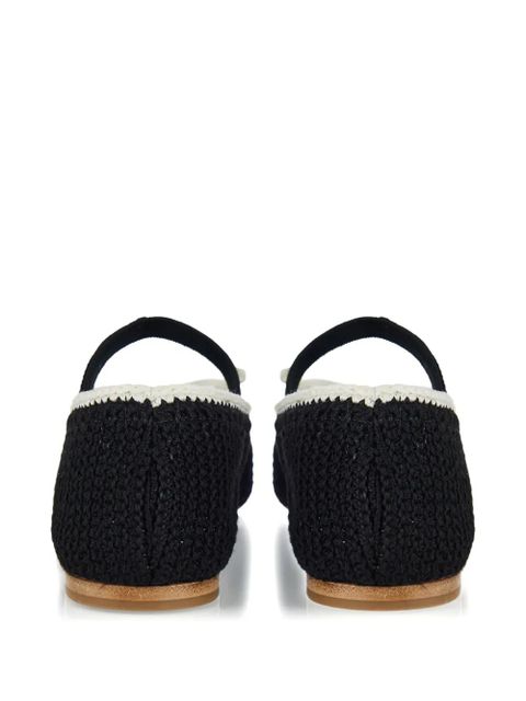 Miu Miu crochet bow ballet flats - Black