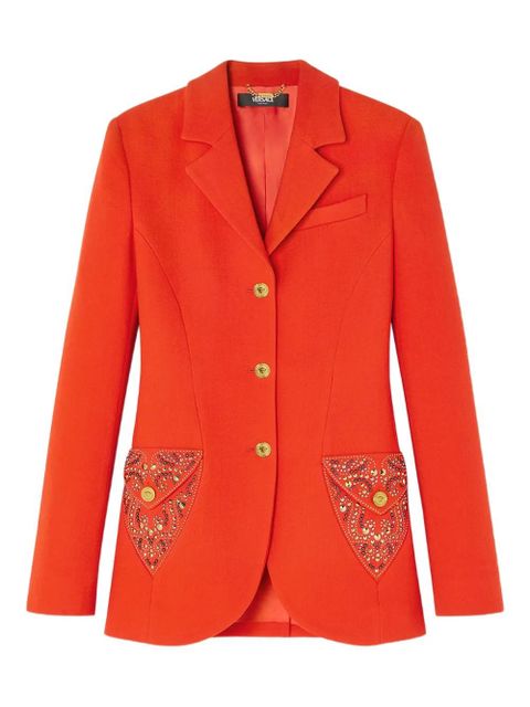 Versace crystal-embellished blazer - Red - zdjęcie produktu nr 1