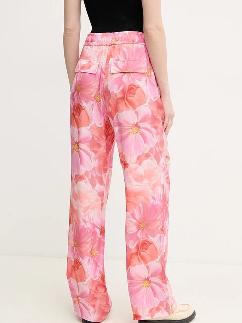 Marc Aurel spodnie damskie kolor różowy proste high waist 1827-1001-93395