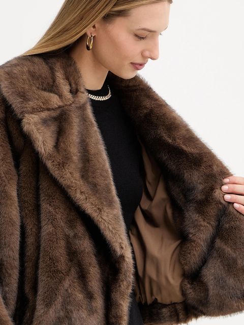 Twinset kurtka kolor brązowy przejściowa 252AT2191