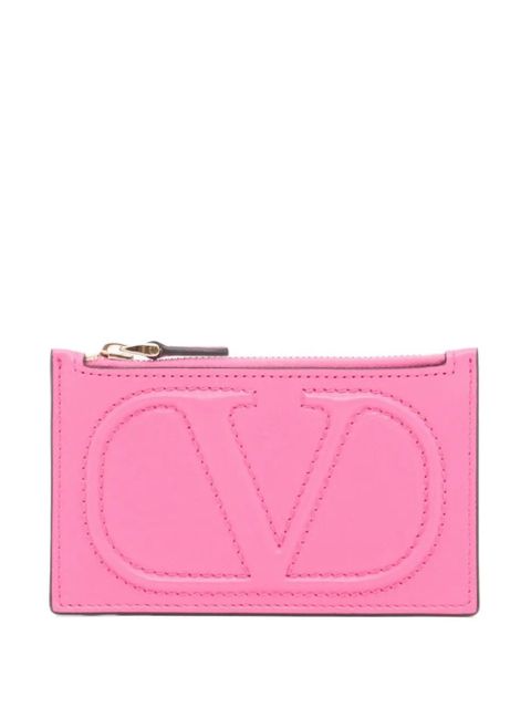 Valentino Garavani VLogo Walk zip card holder in nappa - Pink - zdjęcie produktu nr 1