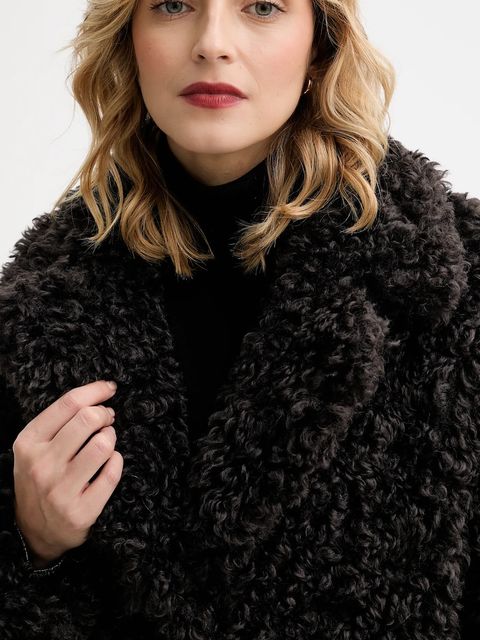 Stand Studio płaszcz Camille Cocoon Coat damski kolor brązowy przejściowy oversize 61137-9061