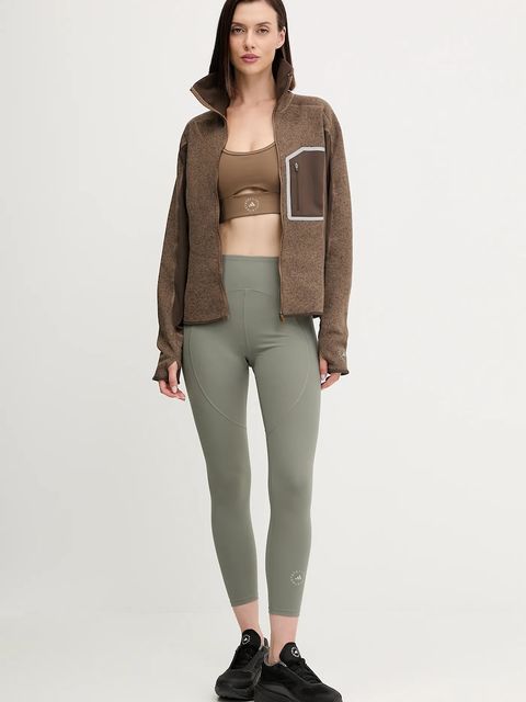 adidas by Stella McCartney bluza treningowa Climawam Running damska kolor brązowy wzorzysta JM6049