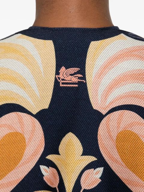 ETRO floral-print cape - Orange