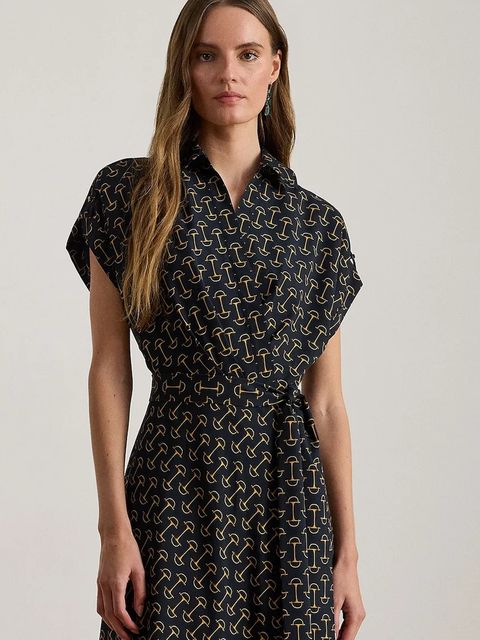 Lauren Ralph Lauren sukienka kolor granatowy midi rozkloszowana 200P03557 - zdjęcie produktu nr 2