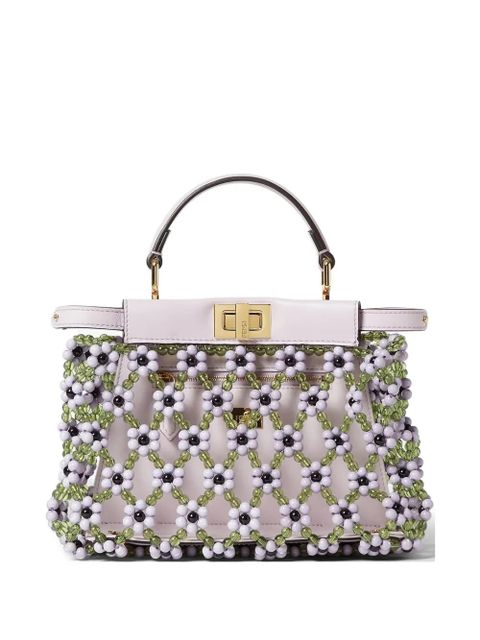 FENDI mini Peekaboo beaded tote bag - Purple - zdjęcie produktu nr 1