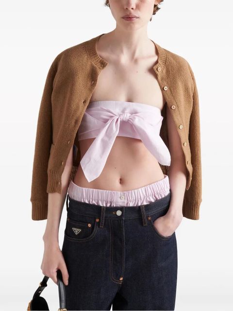 Prada round-neck wool-knit cardigan - Brown - zdjęcie produktu nr 2