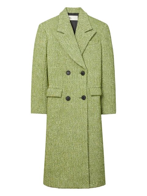 Tory Burch twill double-breasted coat - Green - zdjęcie produktu nr 1