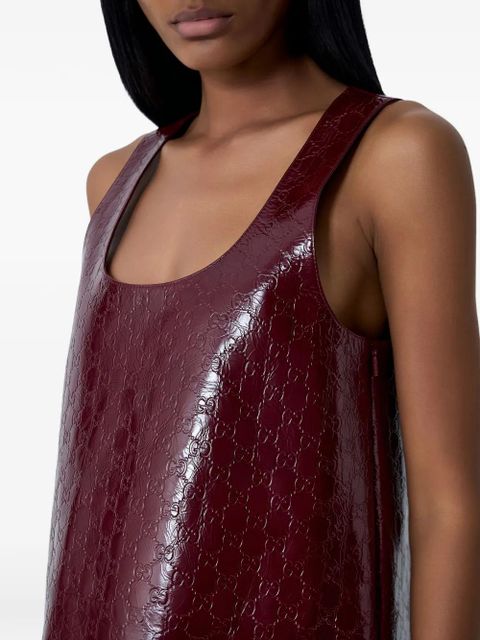 Gucci logo-embossed scoop-neck mini dress - Red - zdjęcie produktu nr 2