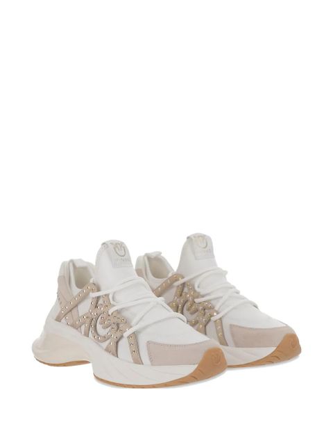 PINKO Ariel rhinestone-embellished lace-up sneakers - Neutrals - zdjęcie produktu nr 2