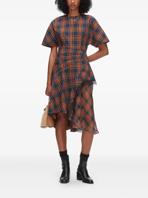 3.1 Phillip Lim plaid-pattern asymmetrical dress - Red - zdjęcie produktu nr 2