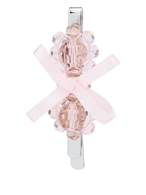 Simone Rocha bow crystal flower hair clip - Silver - zdjęcie produktu nr 1