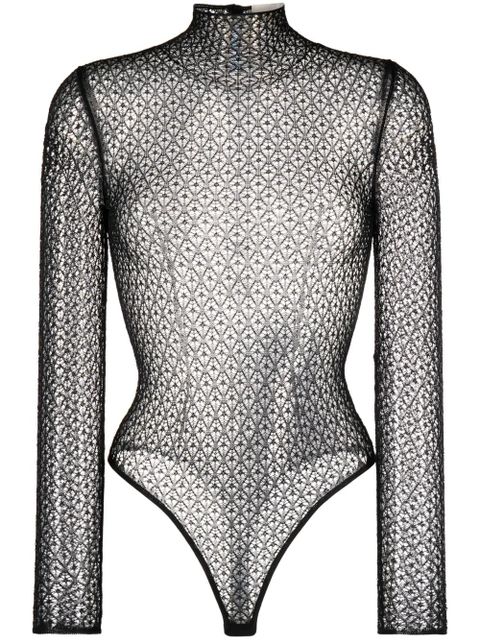 KHAITE Fena diamond-lace bodysuit - Black - zdjęcie produktu nr 1