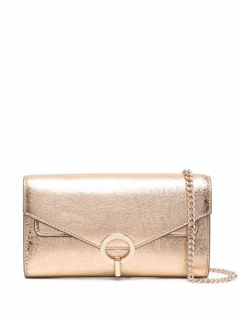 SANDRO metallic-finish clutch bag - Gold - zdjęcie produktu nr 1