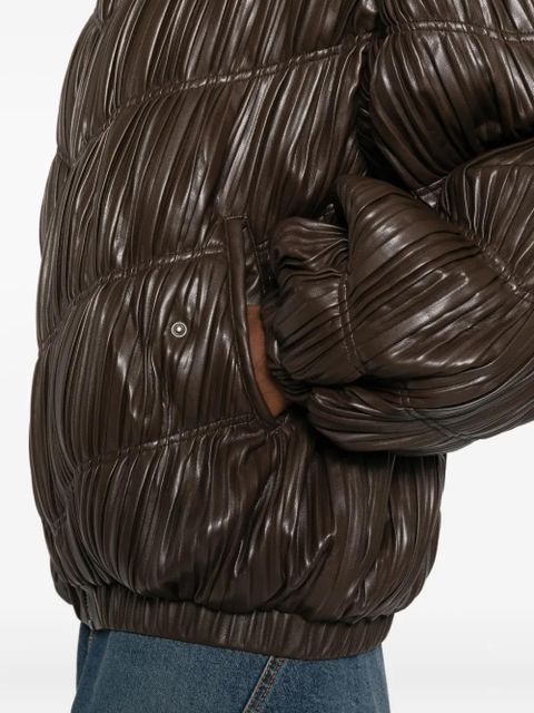 ROTATE BIRGER CHRISTENSEN pleated bomber jacket - Brown