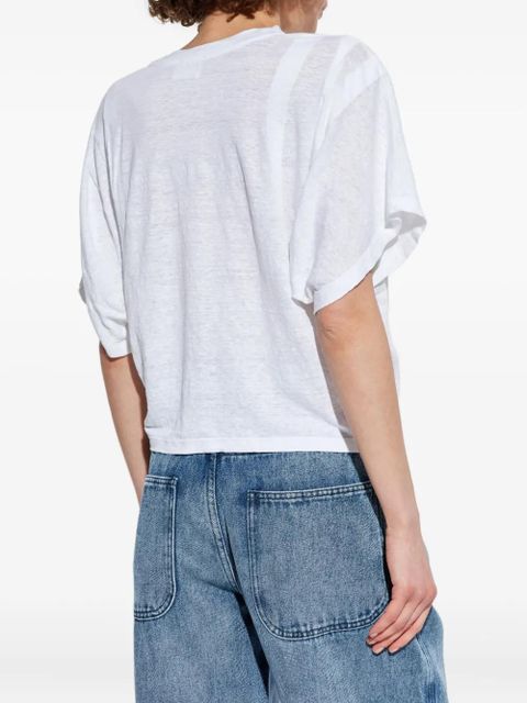 MARANT ÉTOILE logo-print linen T-shirt - White