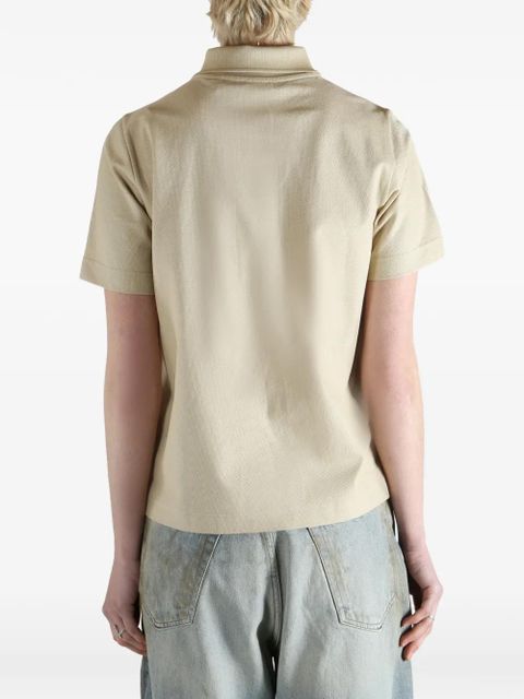 Burberry embroidered-logo polo shirt - Neutrals