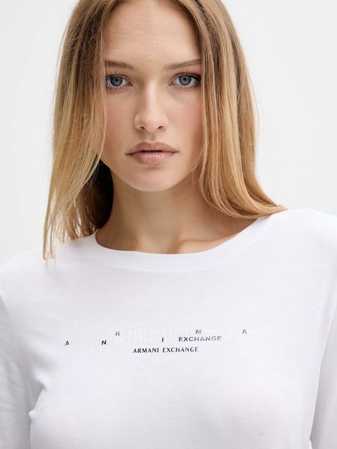 Armani Exchange longsleeve bawełniany kolor biały XW001360 AF10356