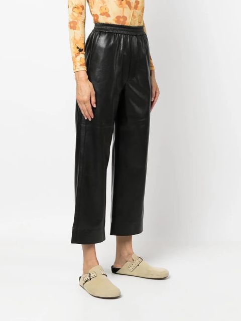 Nanushka cropped straight-leg trousers - Black