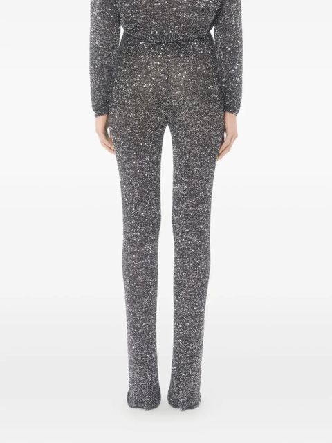 Valentino Garavani sequin elastic straight trousers - Black