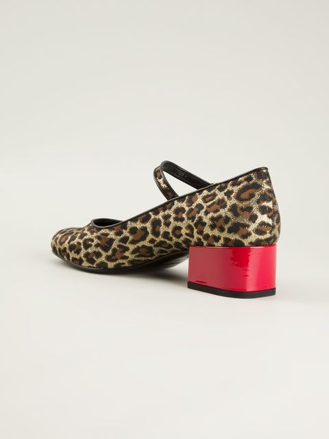 Saint Laurent leopard print Mary Jane pumps - Multicolour