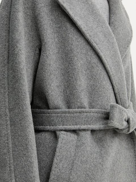 Weekend Max Mara płaszcz z dodatkiem wełny TEMPERA kolor szary 2525016082600