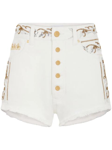 Rabanne embroidered denim shorts - White - zdjęcie produktu nr 1