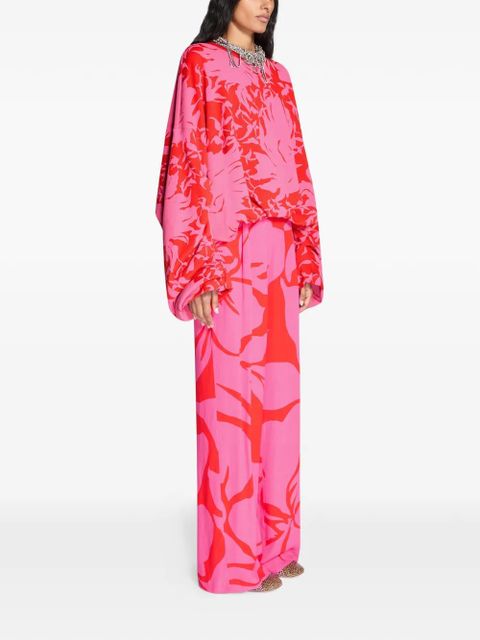 DRIES VAN NOTEN floral tailored pants - Pink