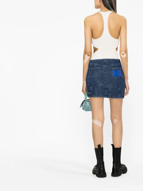 Off-White motorcycle hole miniskirt - Blue