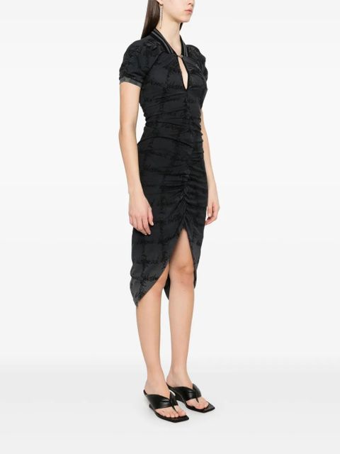 Vivienne Westwood logo-print midi dress - Blue