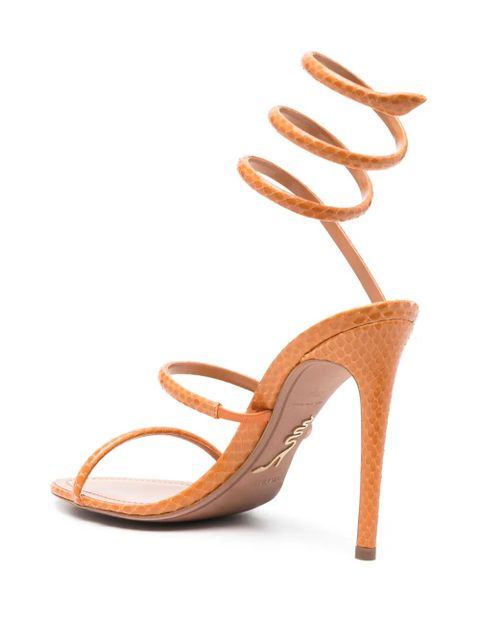 René Caovilla 110mm leather sandals - Orange