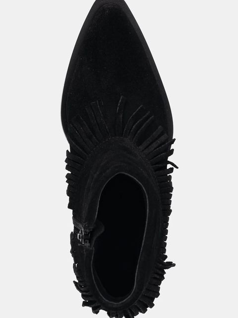 Answear.LAB kowbojki zamszowe kolor czarny na słupku