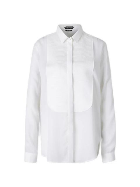TOM FORD pleated-bib shirt - White - zdjęcie produktu nr 1