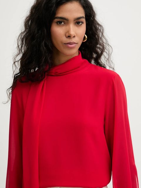 Marella bluzka MLTCRESTA damska kolor czerwony gładka 2613111053200