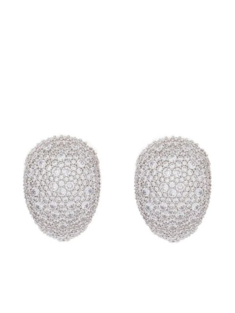 Lanvin crystal-embellished clip-on earrings - Silver - zdjęcie produktu nr 1