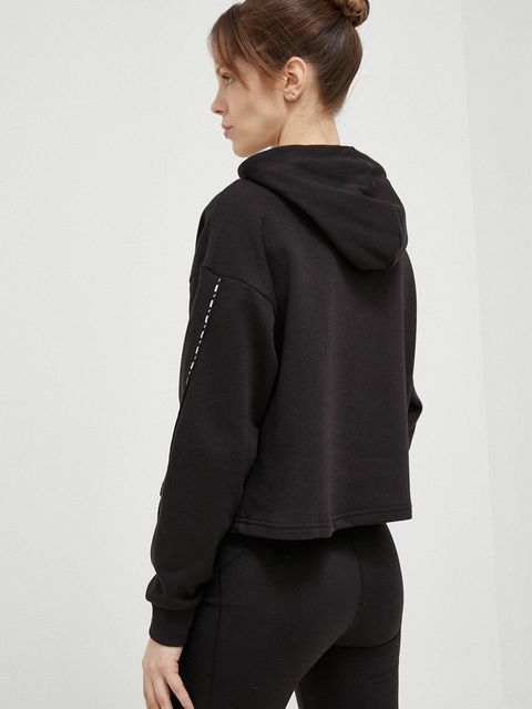 Puma bluza dresowa kolor czarny z kapturem z nadrukiem