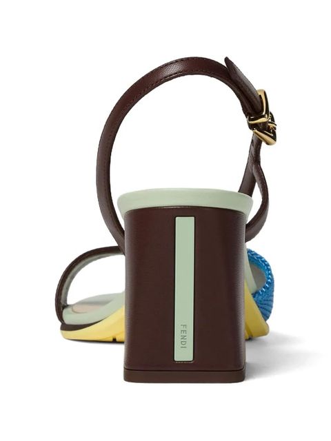 FENDI block heel slingback shoes - Blue