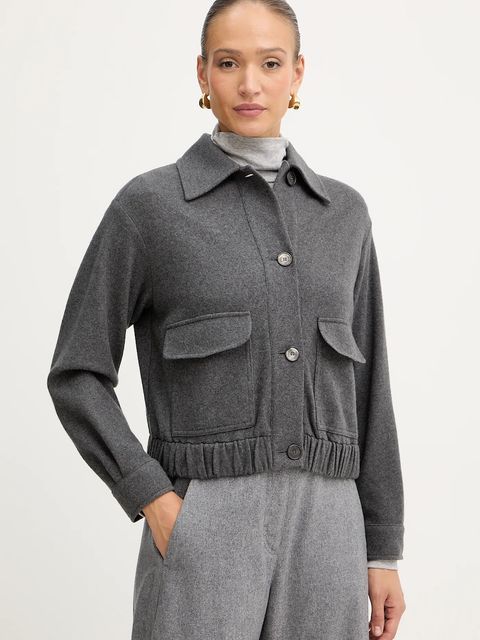 Marella kurtka z dodatkiem wełny Emme by Marella kolor szary przejściowa 2525906081200 - zdjęcie produktu nr 1