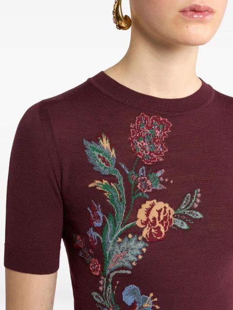 ETRO floral-jacquard top - Red